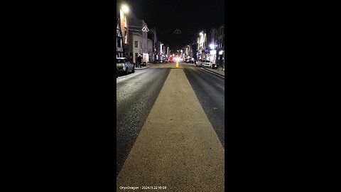 High Street, Tewkesbury at night.