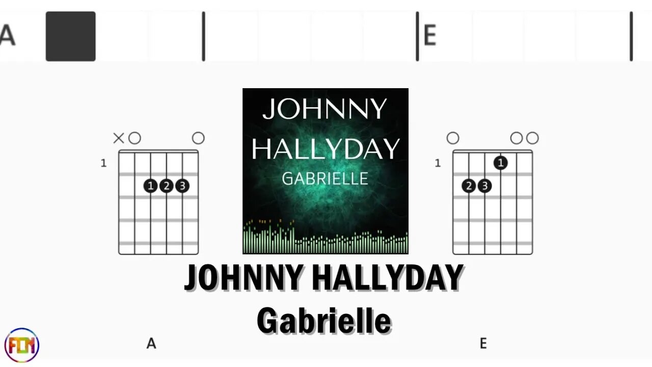 JOHNNY HALLYDAY Gabrielle - FCN Guitar Chords & Lyrics HD