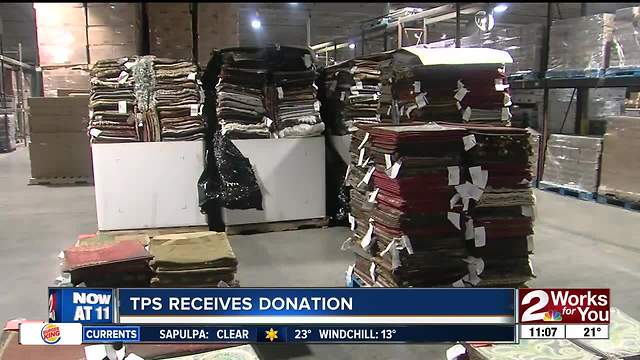 Thousands of rug samples donated to Tulsa Public Schools