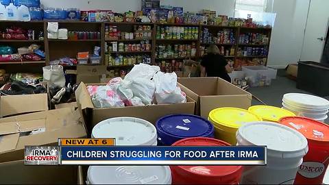 Children struggling for food after Irma