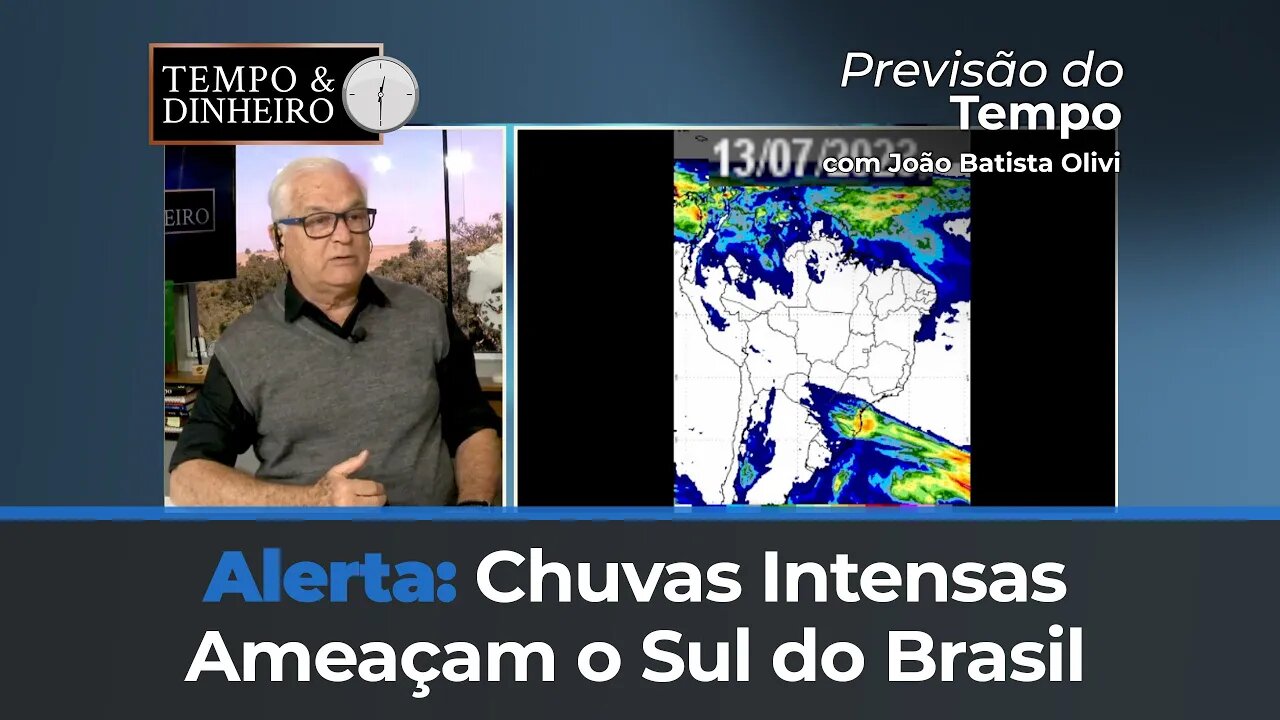 Chuvas intensas previstas para o Sul do Brasil com alerta para o RS. Demais regiões com tempo seco