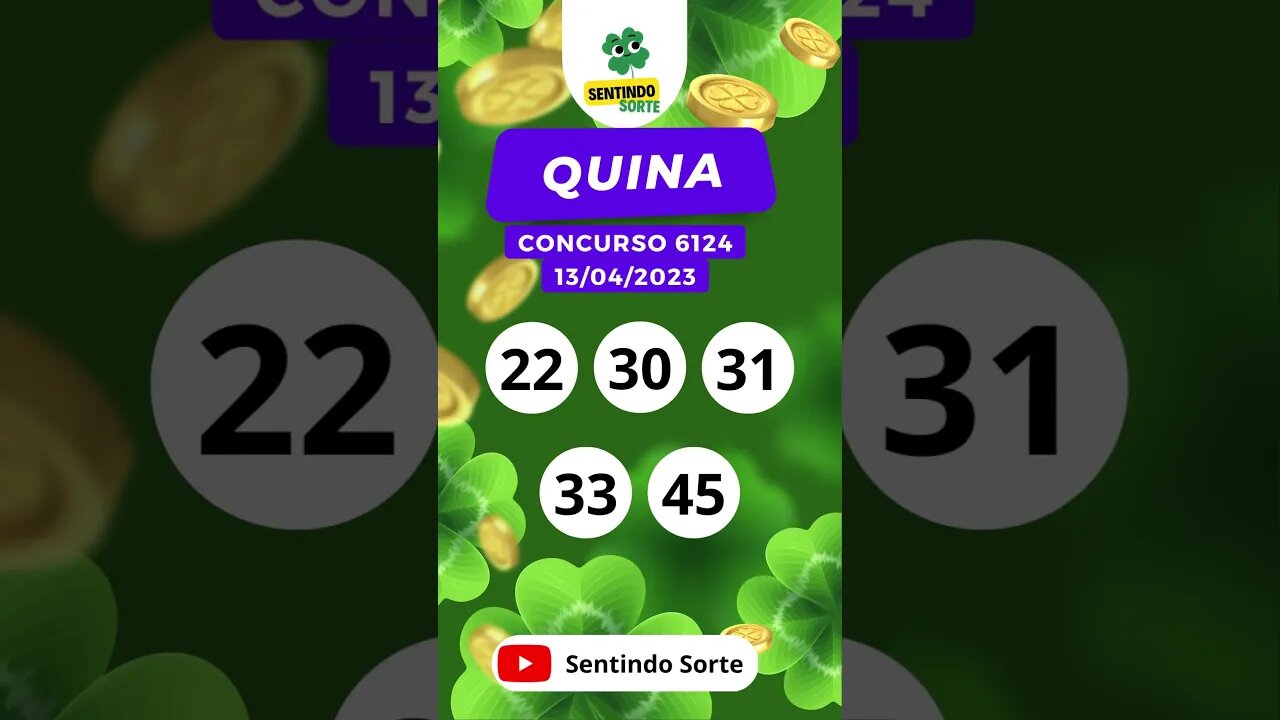 🍀 Resultado QUINA 6124 | 13/04/23 | Sentindo Sorte #shorts