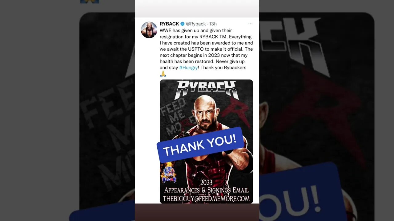 Ryback Wins Ryback Trademark Case Against WWE #HUNGRY