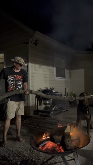 biff playing with his stixk july 2022