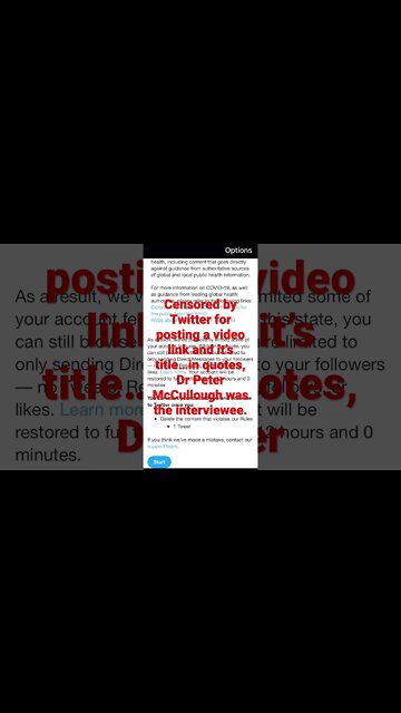 Censored by Twitter for posting an interview from Epoch Times featuring Dr Peter McCullough