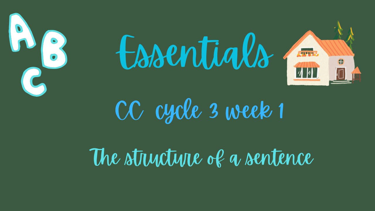  Classical conversations, C3 W1, Sentence Structure 
