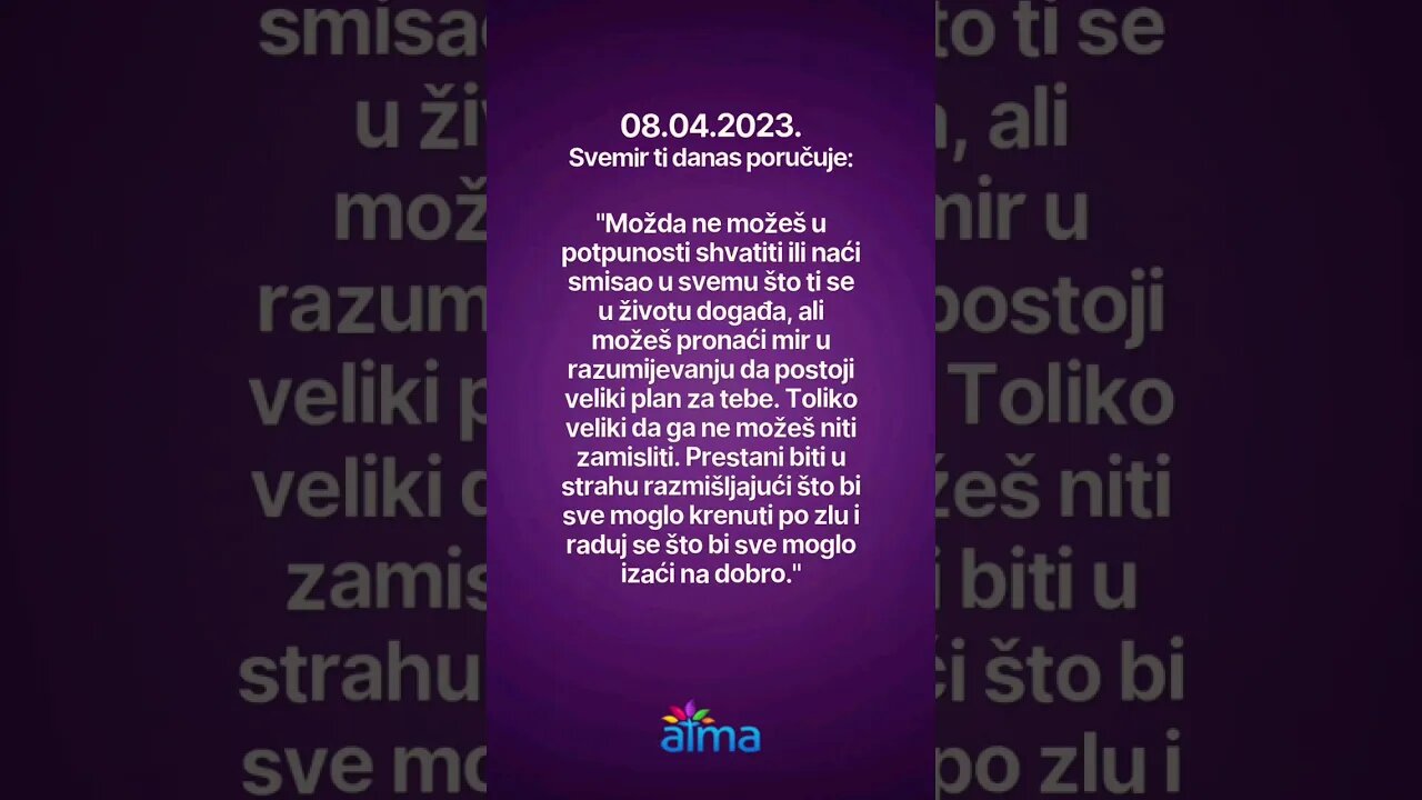 Poruka Svemira 08.04.2023. 💙