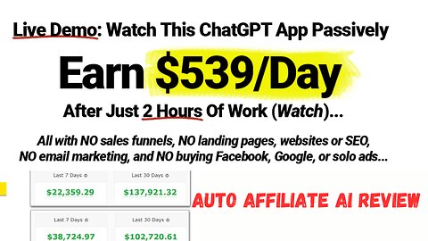 Auto Affiliate AI Review - Earn $539/Day on Autopilot
