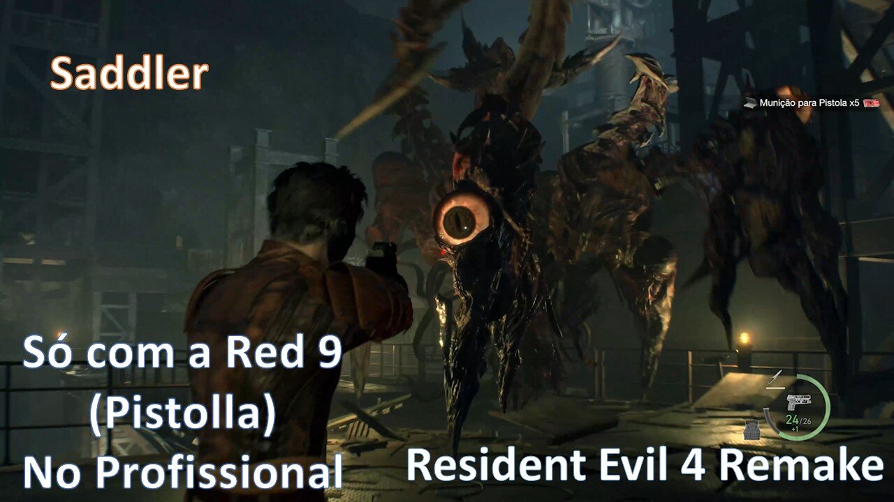Eliminando o SADDLER usando penas Red 9 (Pistolla) no PRO RE 4 Remake