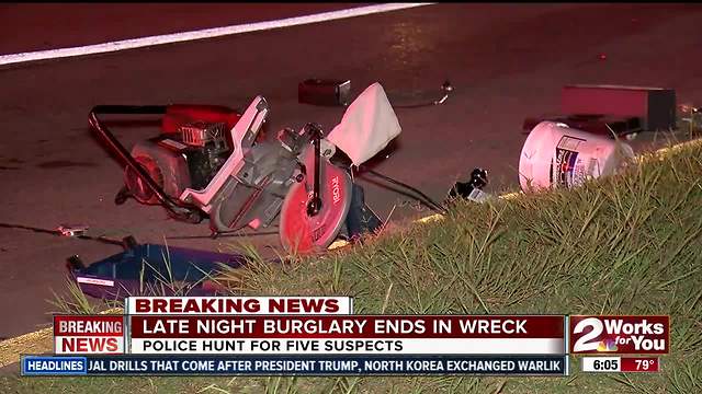 Late night burglar ends in wreck