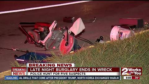 Late night burglar ends in wreck