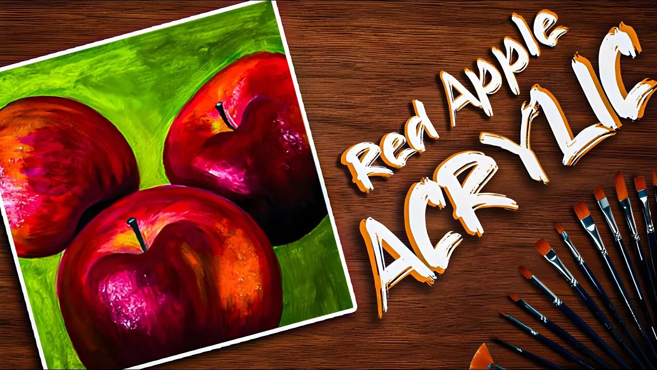 How to Paint a Red Apple in Acrylic | Step-by-Step Painting Tutorial