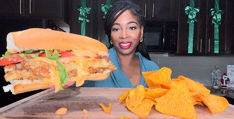 EGGPLANT SANDWICH MUKBANG