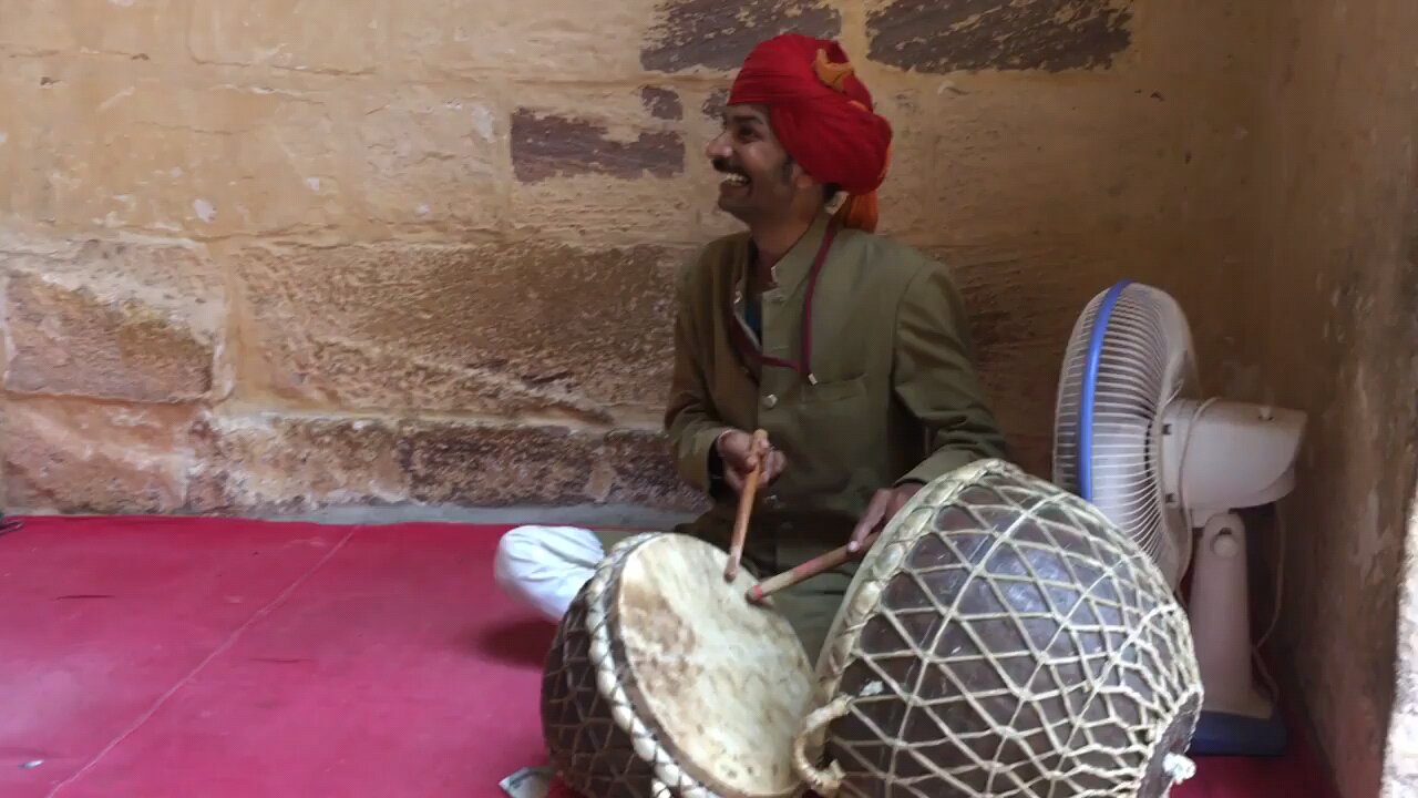 rajasthani drum player playing Malayalam song