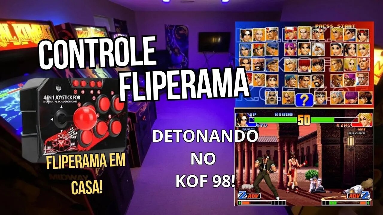 NOSTALGIA PURA! Apelando no KOF 98 com o Controle Arcade da China. É BARATO E TOP!