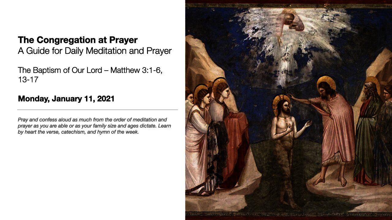 The Baptism of Our Lord – the Congregation at Prayer for January 11, 2021