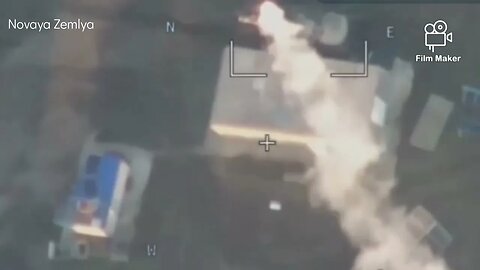 Russian Lancet kamikaze drone striking Ukrainian Buk air defense