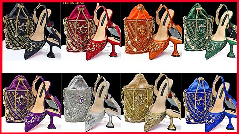 Elegant Party Heels & Rhinestone Handbag Set Wedding Outfit ✨👠👜