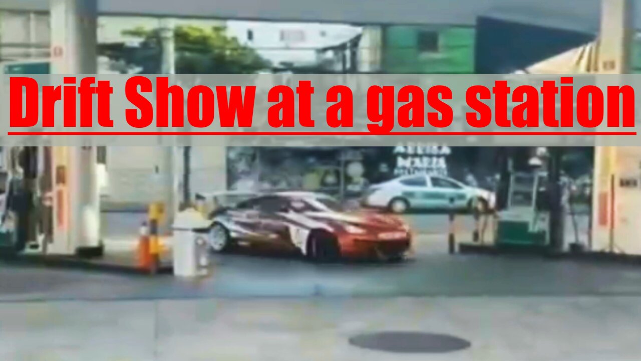 🏎 Drift Show at a gas station - Crazy