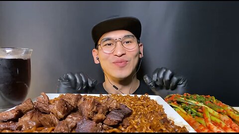 ASMR Jjajaroni Beef Mukbang Eating Show Korean Eating Sound