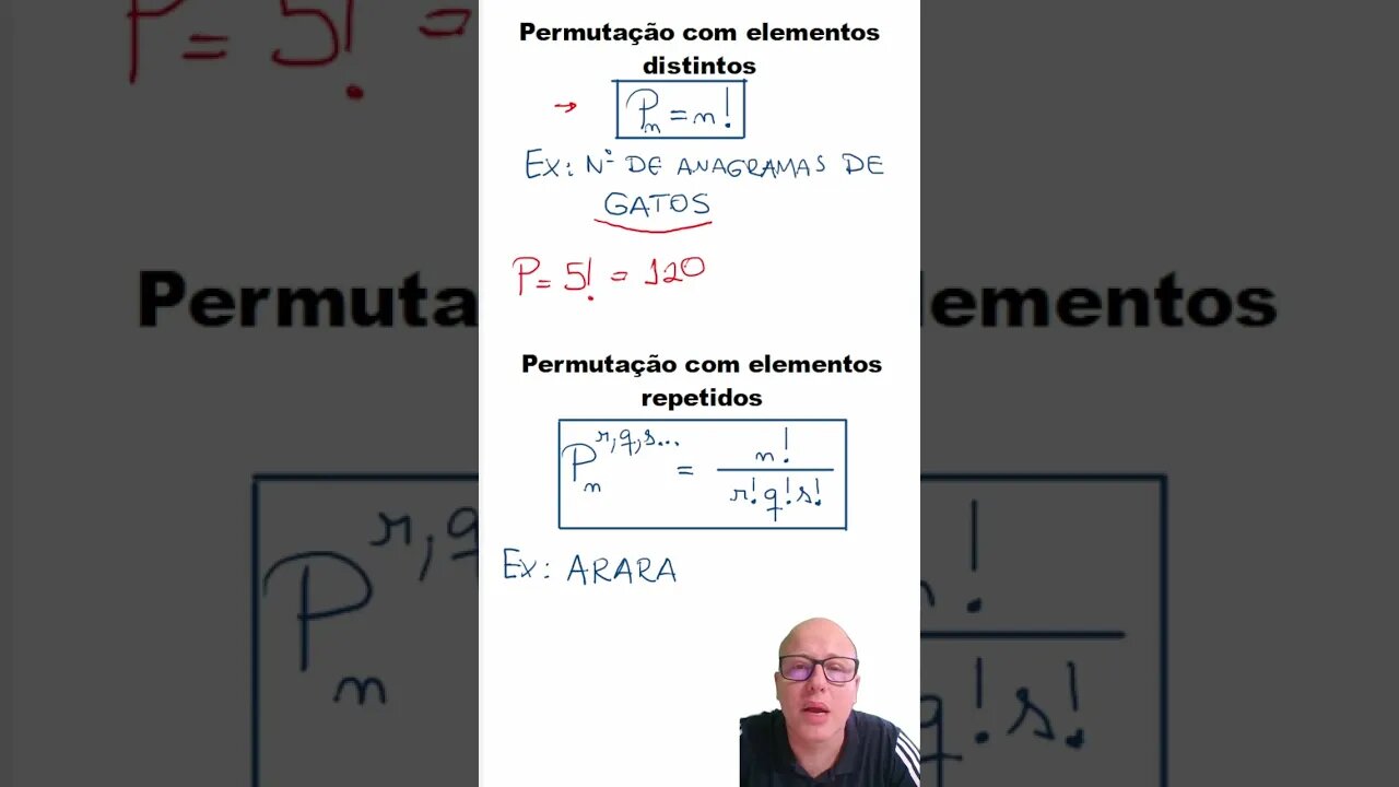 Análise combinatória: Permutações #matemática #shorts