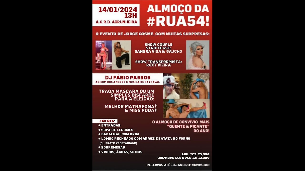 Portugal - Show de Streep Tease de Gays, Transformistas aberto a crianças dos 6 aos 12 anos