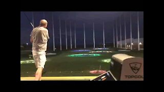 Golf swing at Top Golf