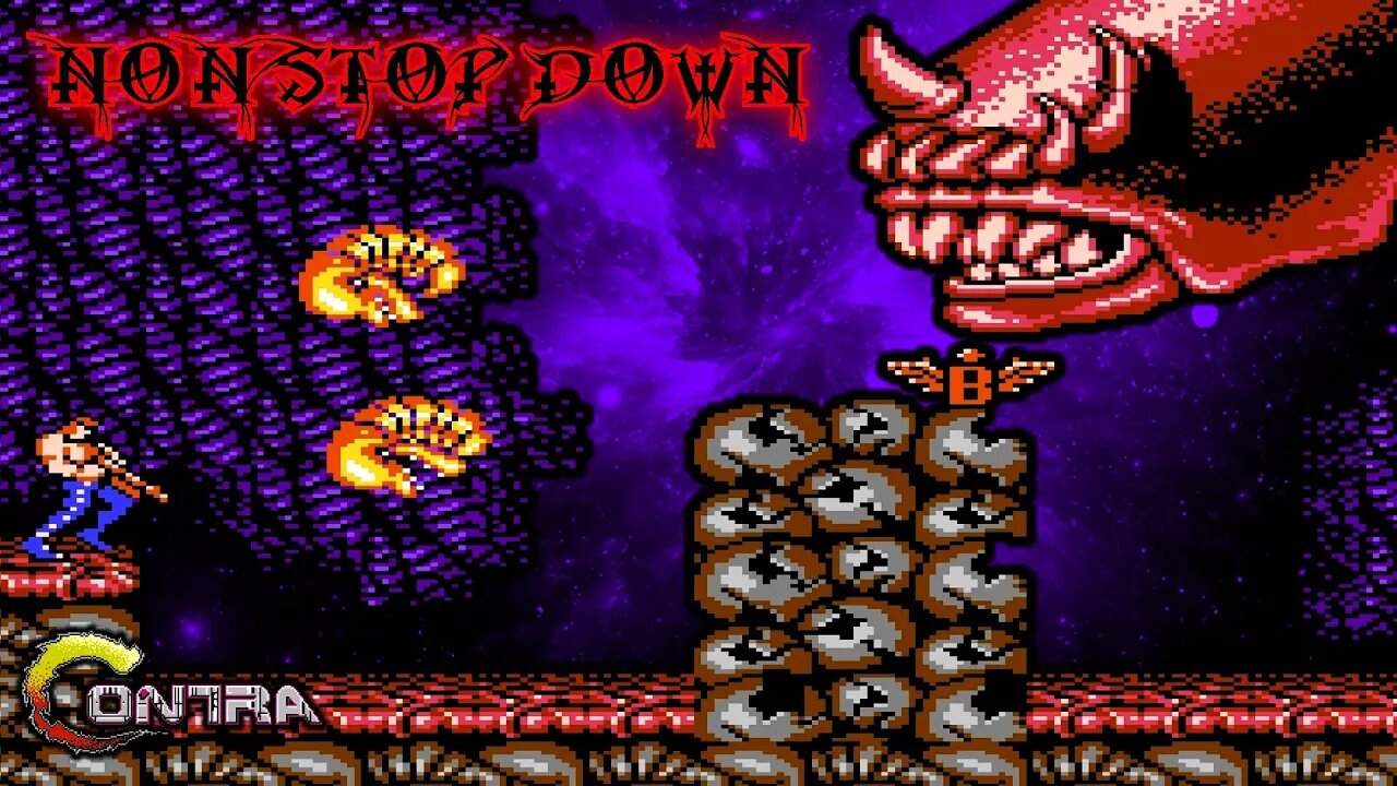 Contra gameplay Non stop Down challenge #8