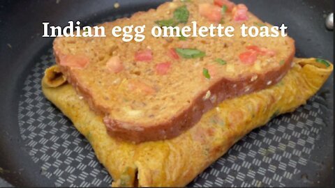 How to make Indian egg omelette toast at home/ Indian street food/one pan toast/在家做印度的歐姆蛋吐司/印度街道小吃