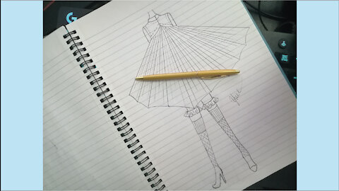 Big Bow Dress Drawing | Dress Sketch