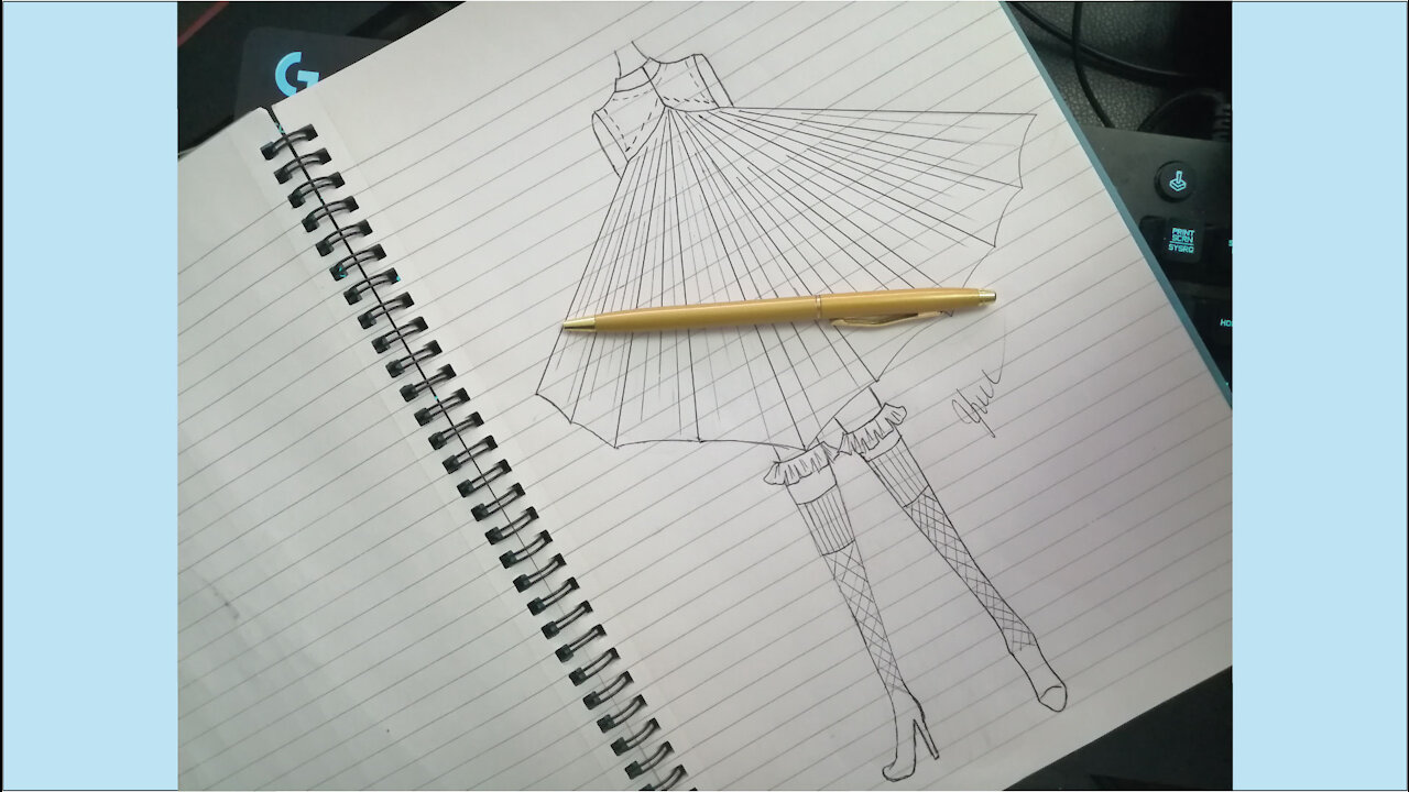 Big Bow Dress Drawing | Dress Sketch