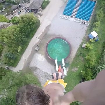 Daredevil Climbs Ridiculous Heights To Jump In Pool