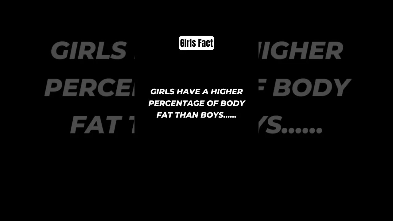 Girls have a higher percentage of body fat than boys #shorts #girlfacts #psychologyfacts