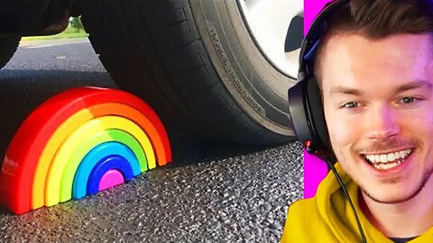 EXPERIMENT: CAR VS RAINBOW TOY 😱