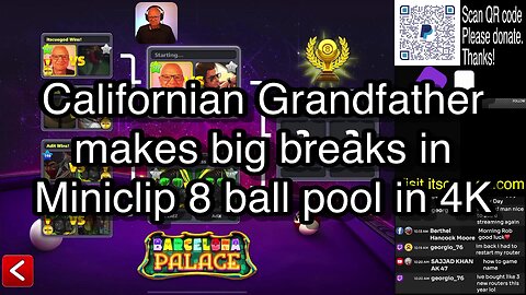 Californian Grandfather makes big breaks in Miniclip 8 ball pool in 4K 🎱🎱🎱 8 Ball Pool 🎱🎱🎱