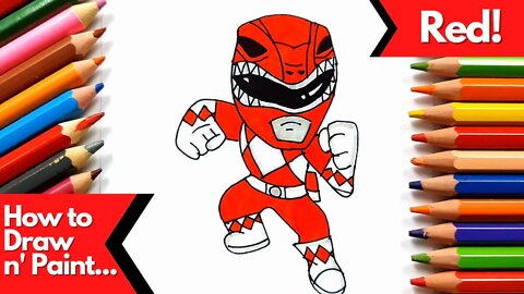 How to draw and paint Red Ranger Power Rangers