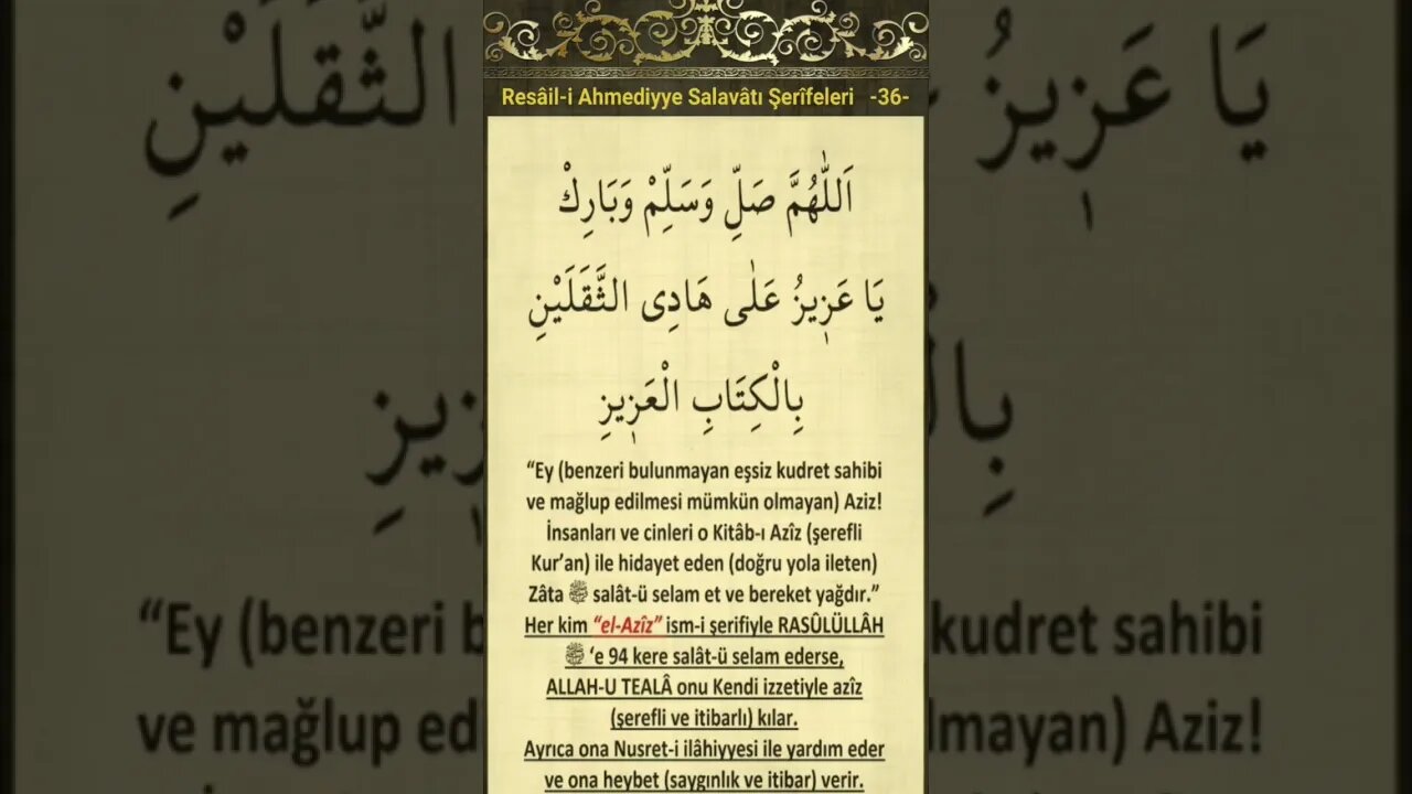 Resaili Ahmediyye Salavat-ı Şerifeleri-36
