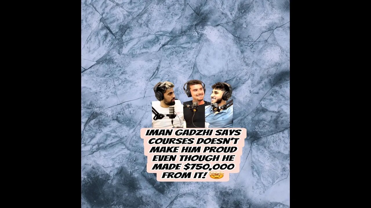 Iman Gadzhi says his courses doesn't make him proud even though he made $750,000 from it! 🤯 #shorts
