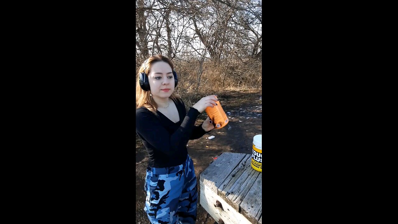 Danielle doing the Tannerite shake