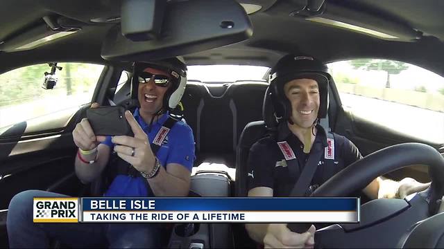 Riding around Belle Isle with Simon Pagenaud