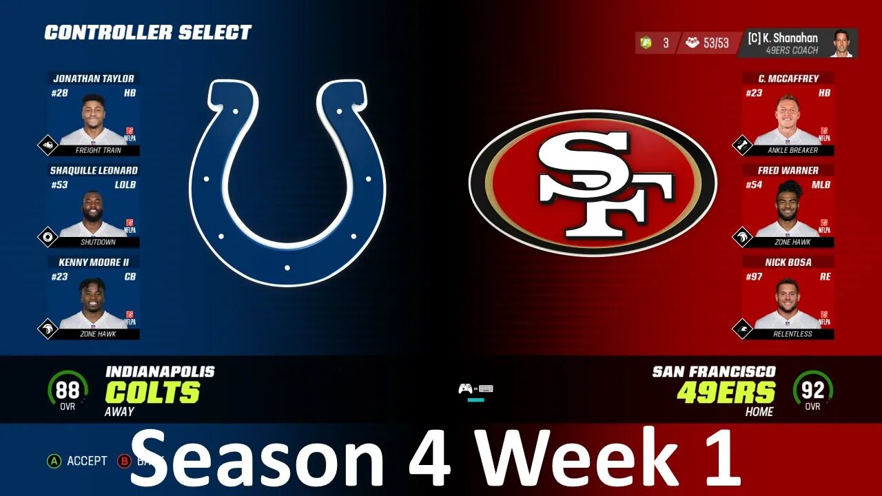 Madden Nfl 23 Colts Vs 49ers Simulation Franchise S4 W1