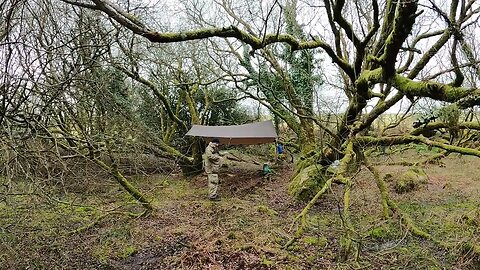 removing the guy ropes on the tarp. speedlapse 26th March 2023