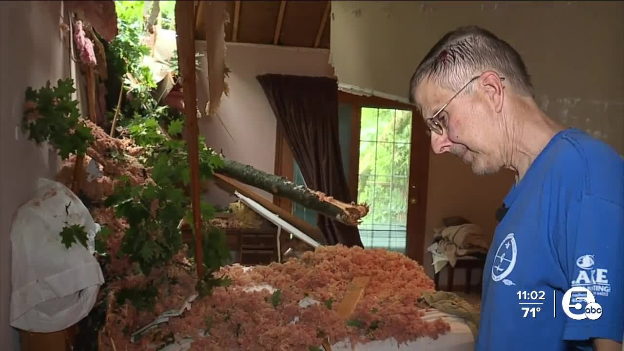 Independence man lucky to be alive after tree falls into bedroom as he slept