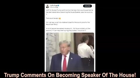 Trump Comments On Becoming Speaker Of The House!