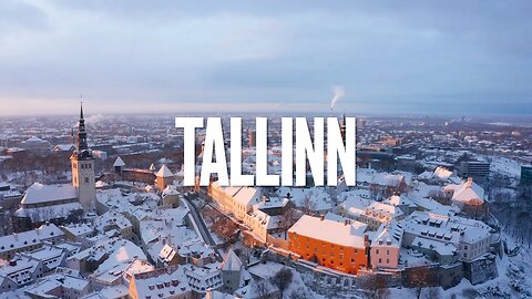 Flying over Snowy Tallinn