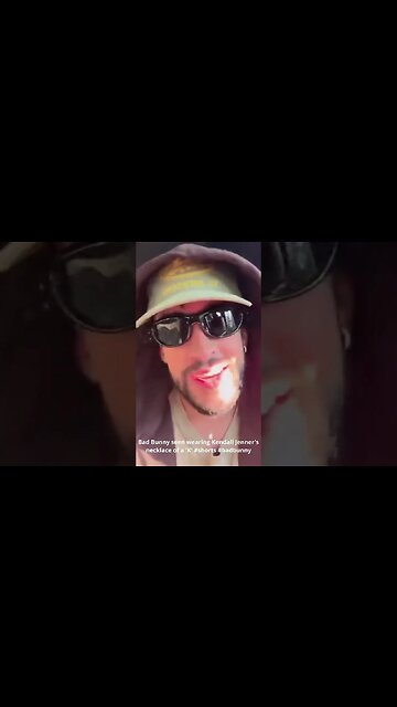 Bad Bunny seen wearing Kendall Jenner's necklace of a 'K' #shorts #badbunny