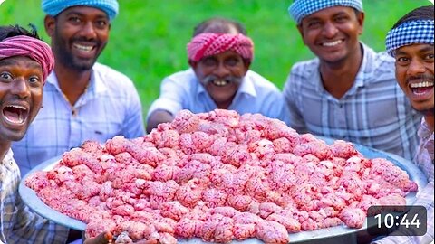 BRAIN RECIPE 100 Goat Brain | Brain Fry Recipe cooking in village