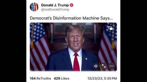 DJT: Democrats misinformation machine.