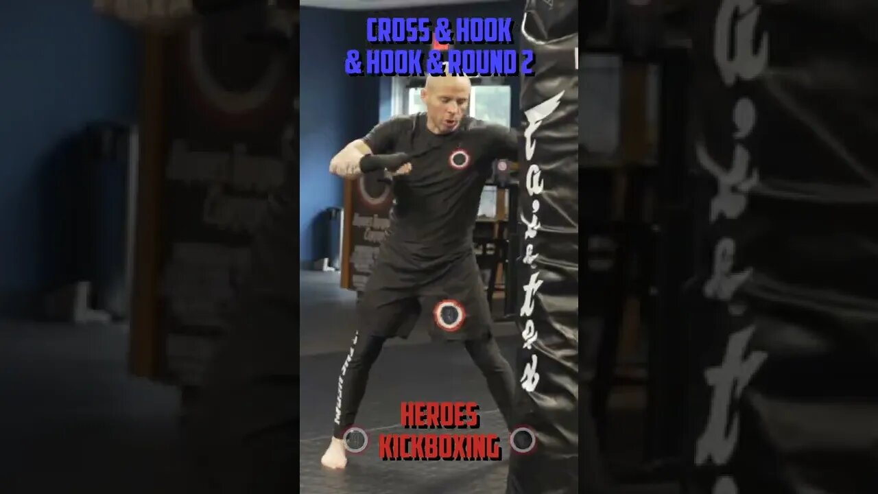 Heroes Training Center | Kickboxing & MMA "How To Double Up" Cross & Hook & Hook & Round 2 | #Shorts