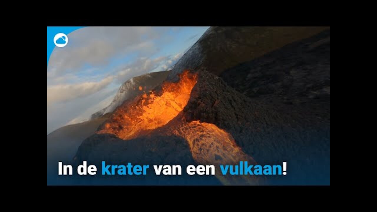 Spectaculaire dronebeelden van vulkaan in IJsland!